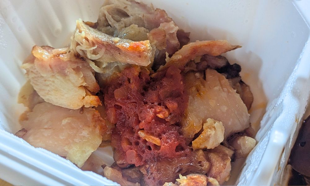 マッスルデリのデミグラスハンバーグ&チキンセット