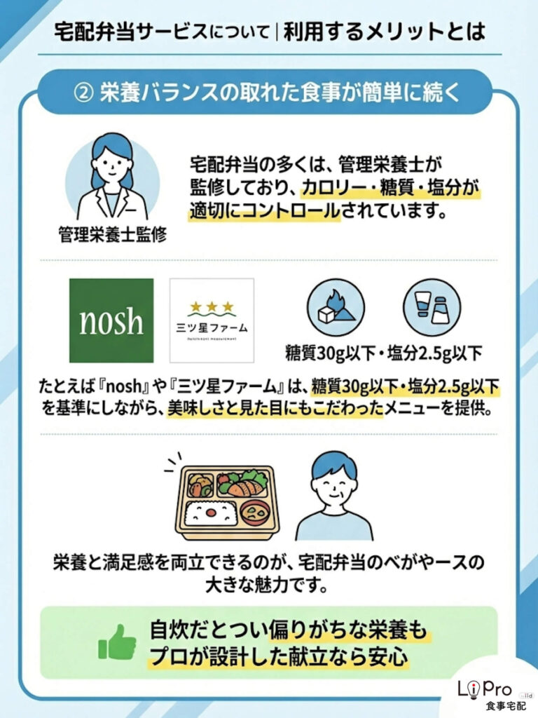 宅配弁当のメリット②